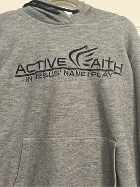 Men's Active Faith Gray Pullover Hoodie